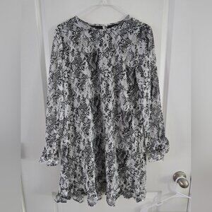 Mud Pie Black and White Snake Print Dress